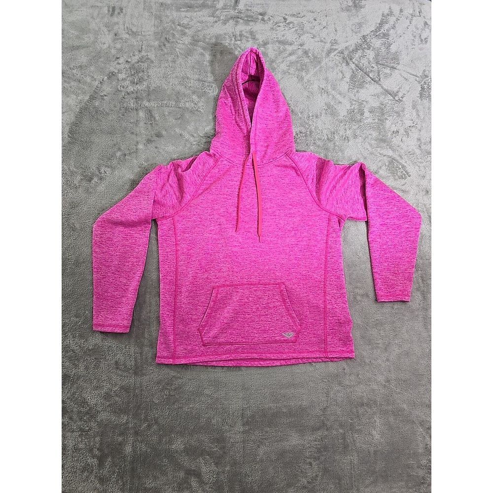 Pony Activewear Pink Heathered Hoodie Youth Girls Large Thumbhole‎ Pocket